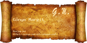 Gönye Margit névjegykártya